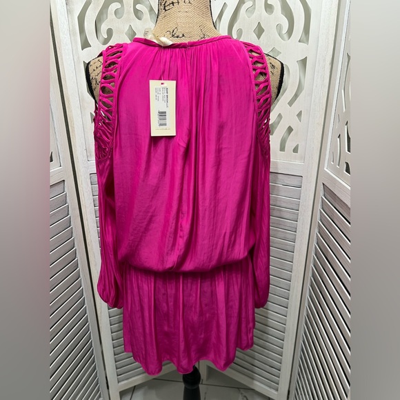 Ramy Brook Shelby Cold Shoulder Dress Hot Pink - Picture 5 of 12